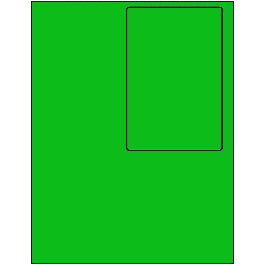 4" x 6" Fluorescent Green Rectangular Sheet Labels