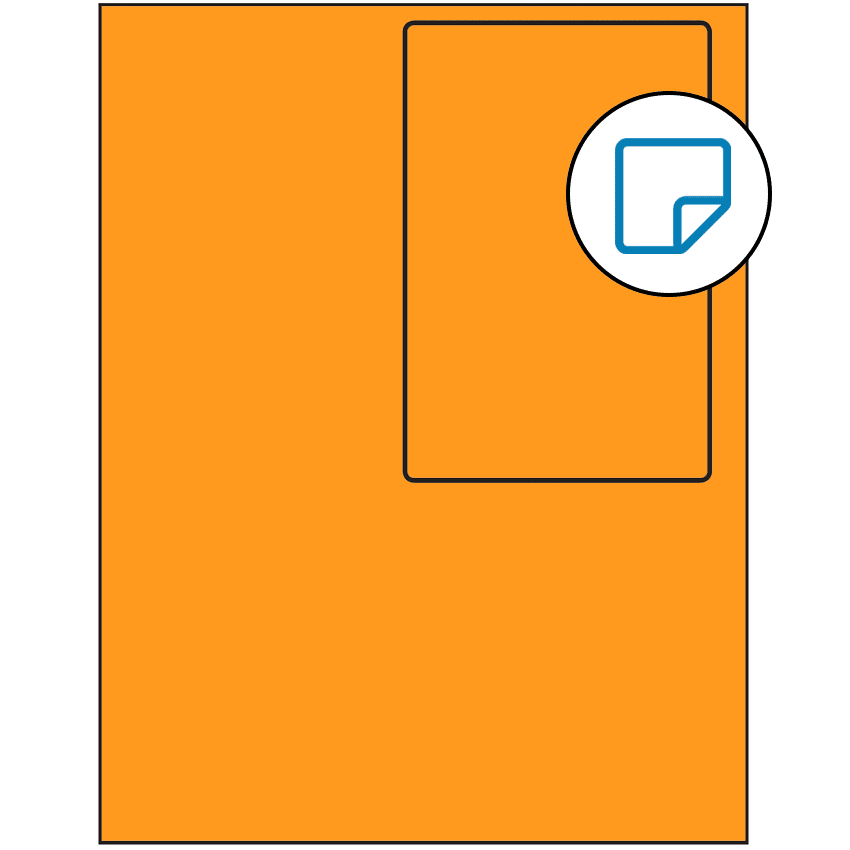 4" x 6" Fluorescent Orange Rectangular Sheet Labels - Removable Adhesive