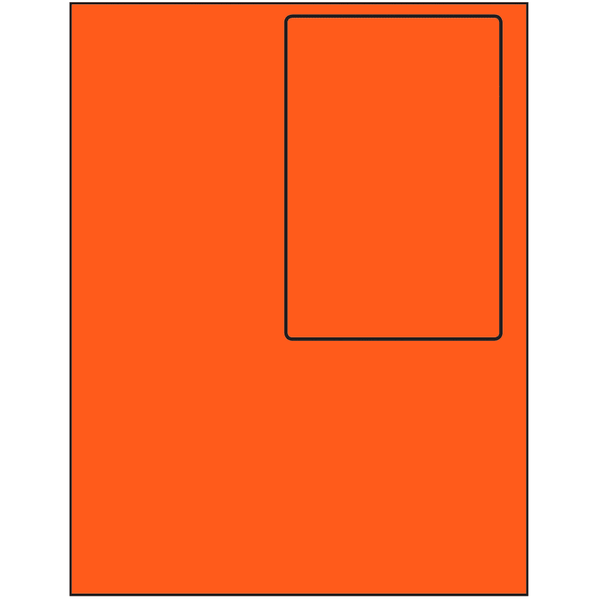 4" x 6" Fluorescent Red Rectangular Sheet Labels