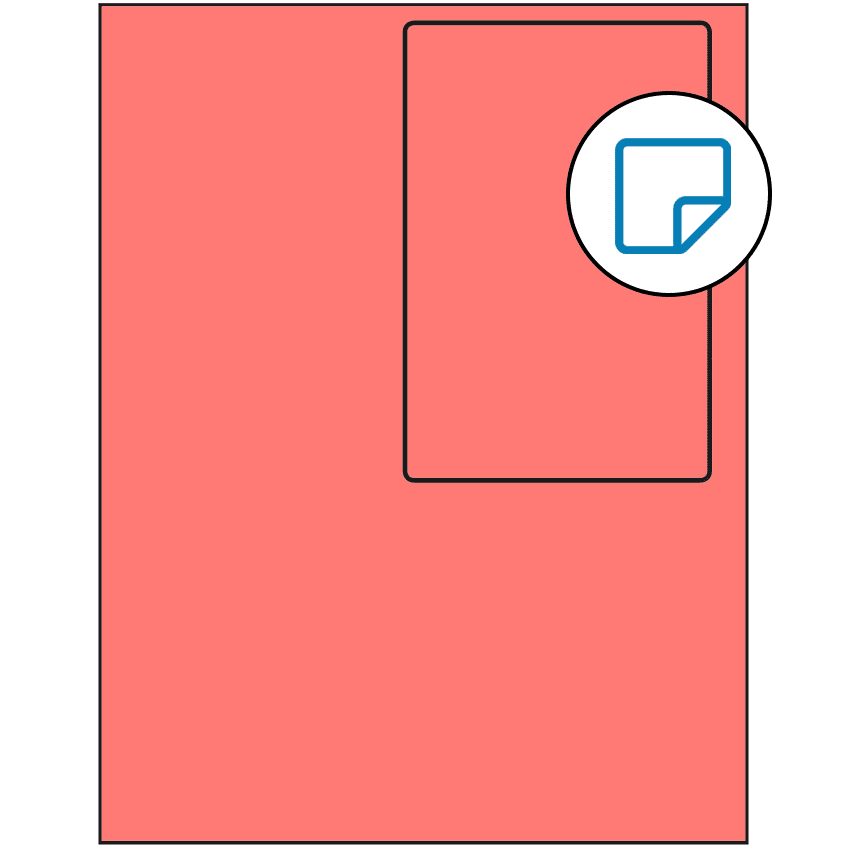 4" x 6" Fluorescent Red Rectangular Sheet Labels - Removable Adhesive