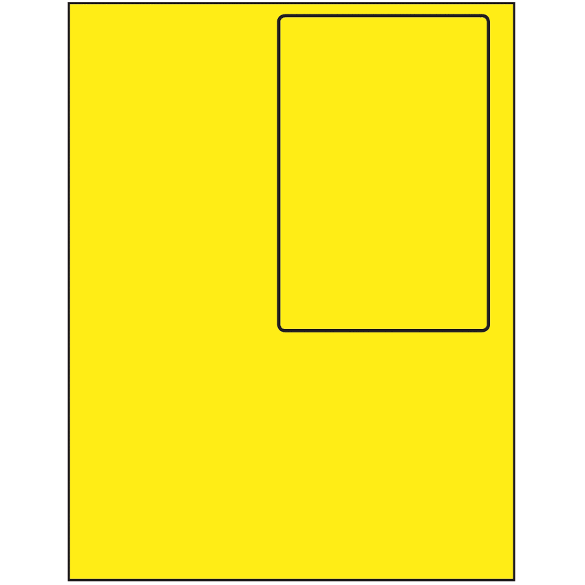 4" x 6" Fluorescent Yellow Rectangular Sheet Labels