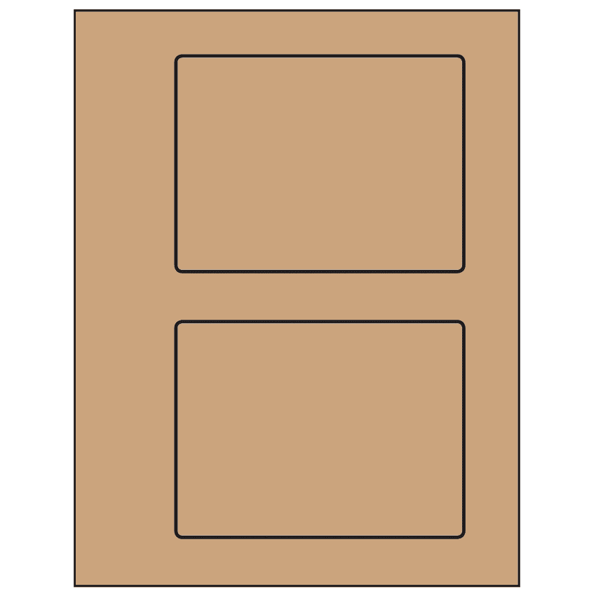 5.5" x 4.125" Brown Kraft Rectangular Sheet Labels