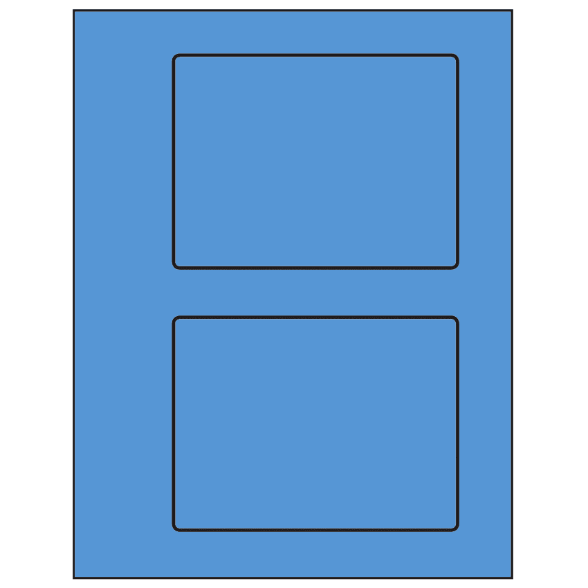 5.5" x 4.125" Fluorescent Blue Rectangular Sheet Labels