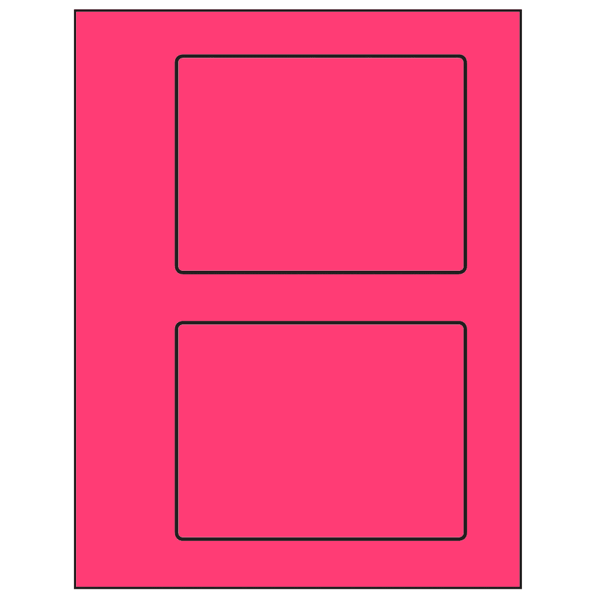5.5" x 4.125" Fluorescent Pink Rectangular Sheet Labels