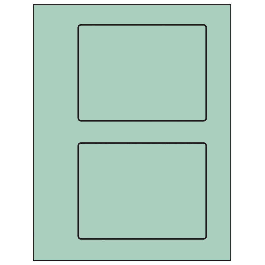 5.5" x 4.125" Pastel Green Rectangular Sheet Labels