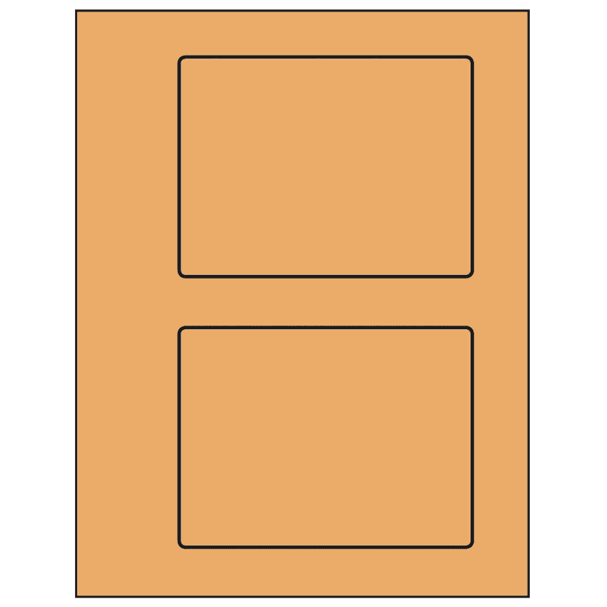 5.5" x 4.125" Pastel Orange Rectangular Sheet Labels