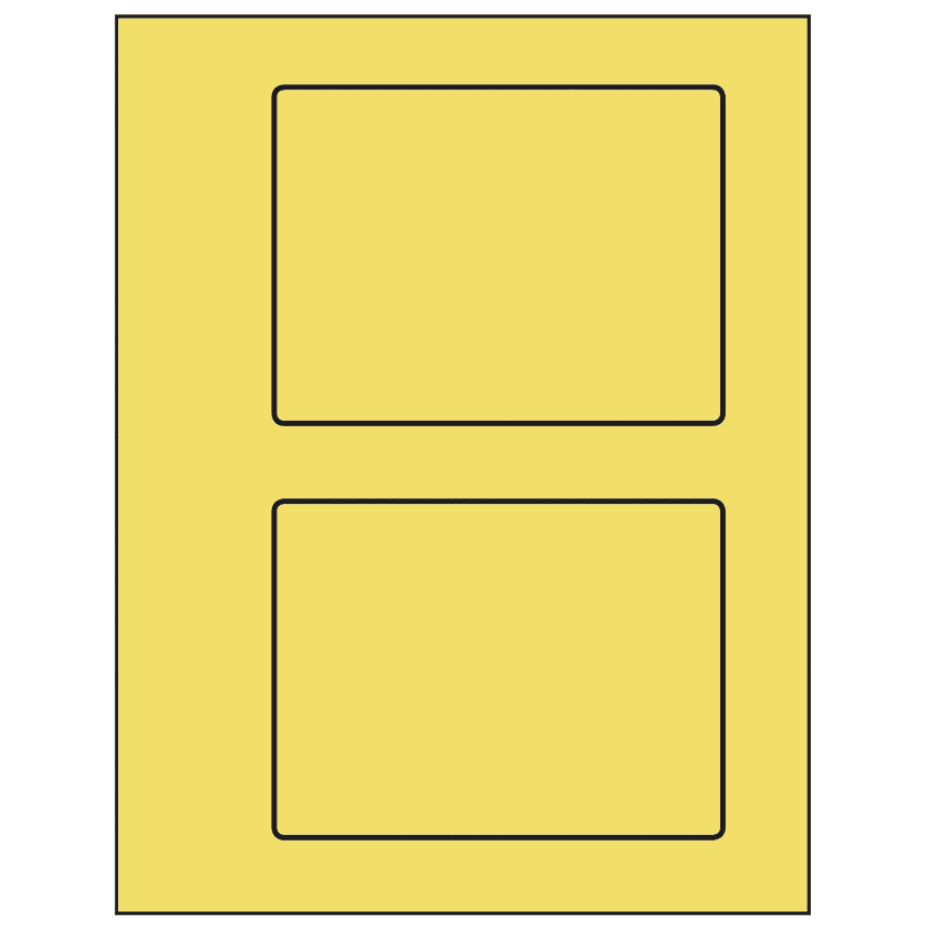 5.5" x 4.125" Pastel Yellow Rectangular Sheet Labels