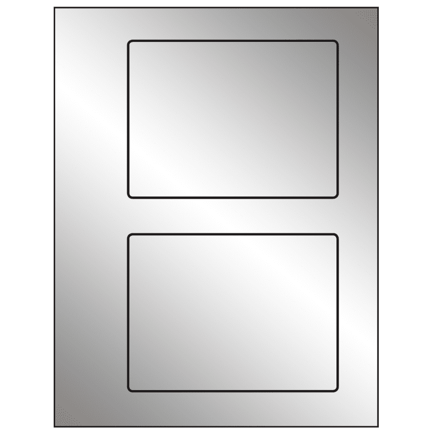 5.5" x 4.125" Silver Foil Rectangular Sheet Labels