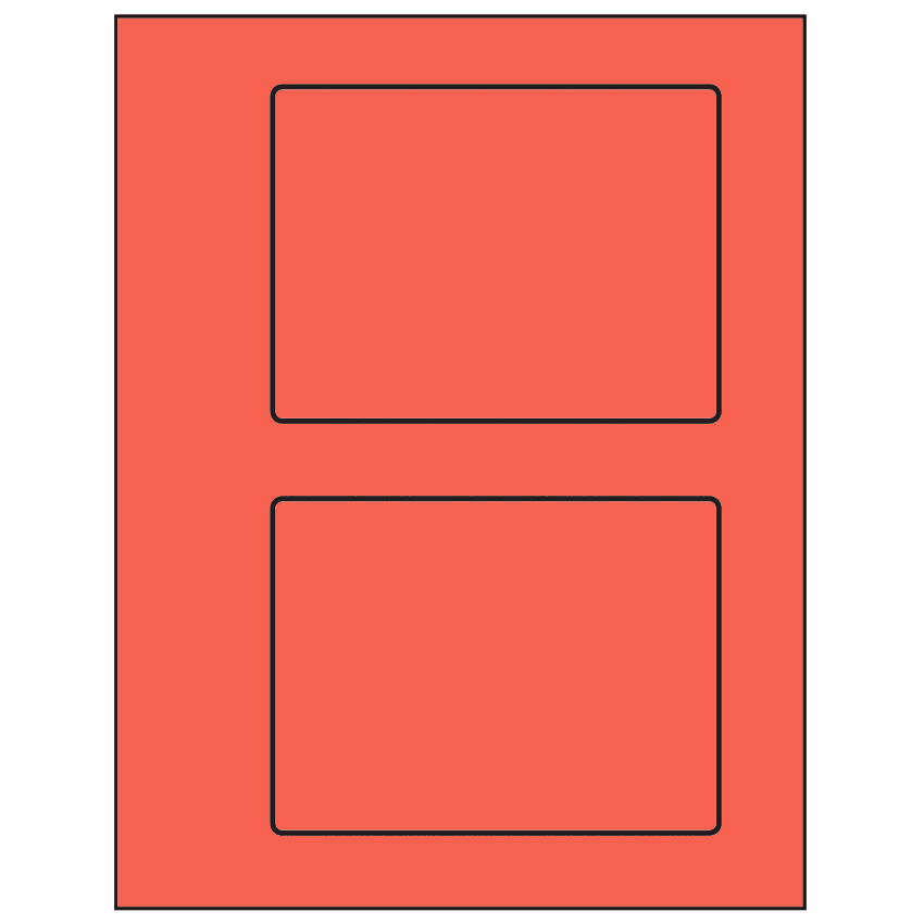 5.5" x 4.125" Red Rectangular Sheet Labels