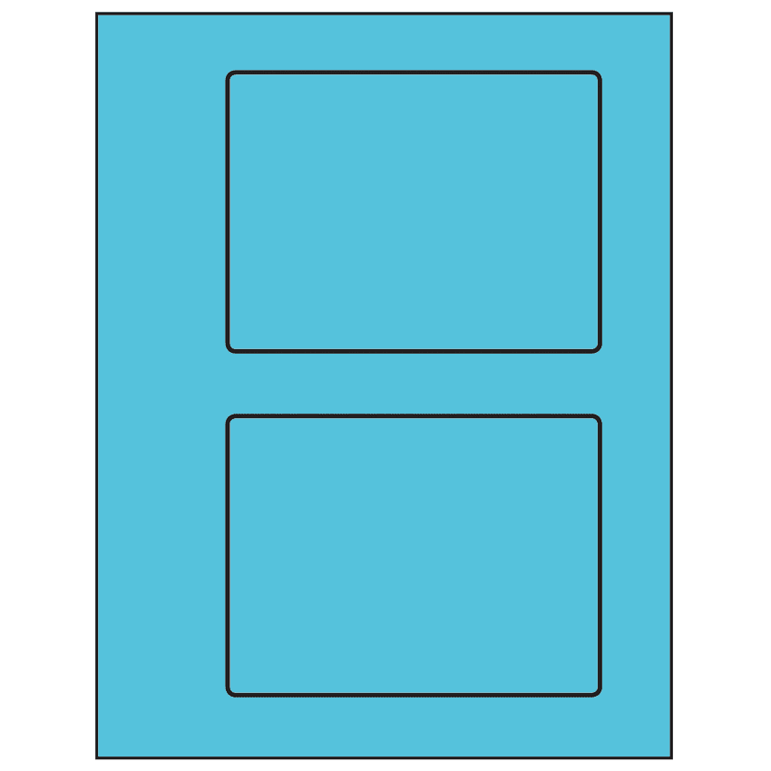5.5" x 4.125" Turquoise Rectangular Sheet Labels
