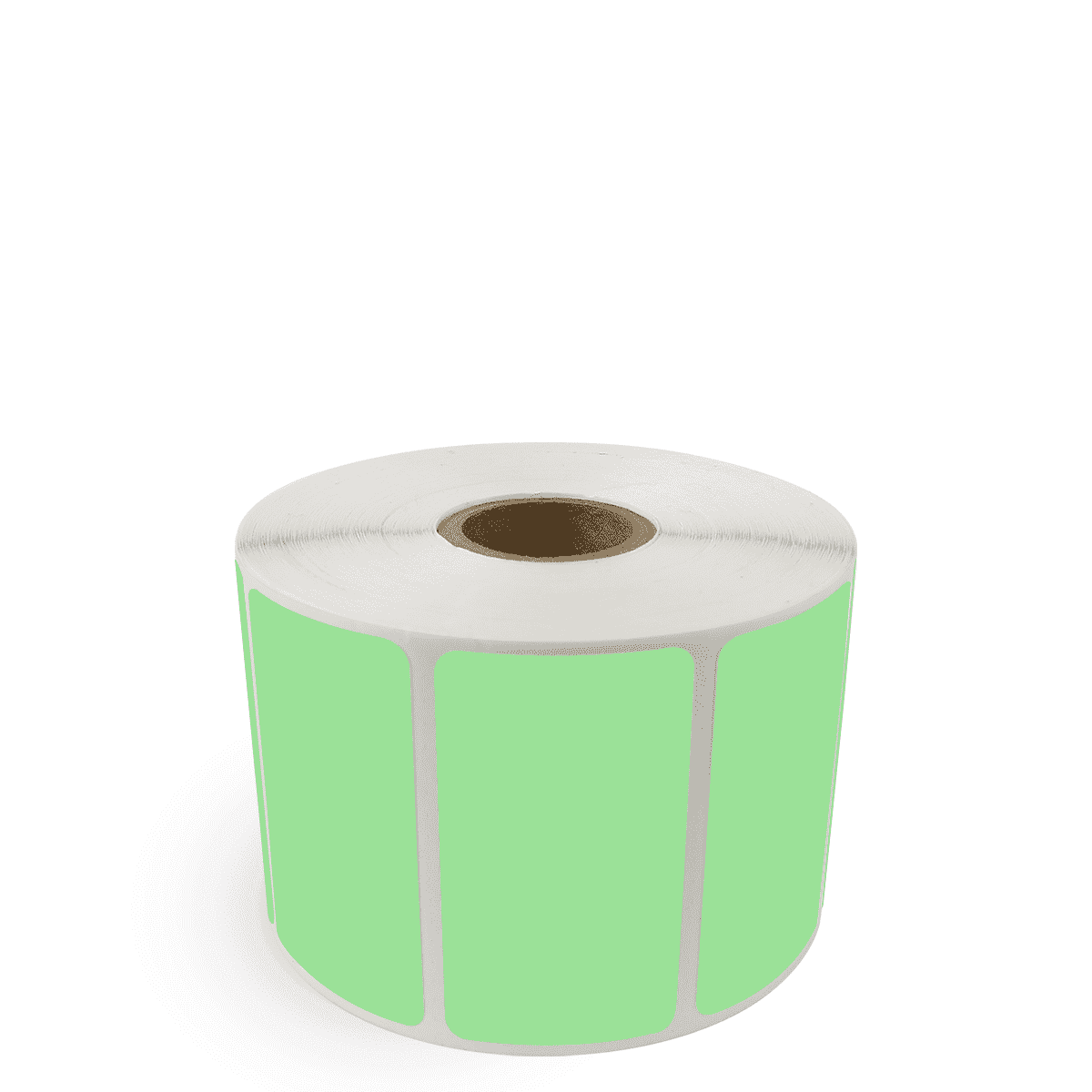 2.25" x 1.25" Fluorescent Green - Direct Thermal Labels - 1" Core - Freezer Grade Adhesive