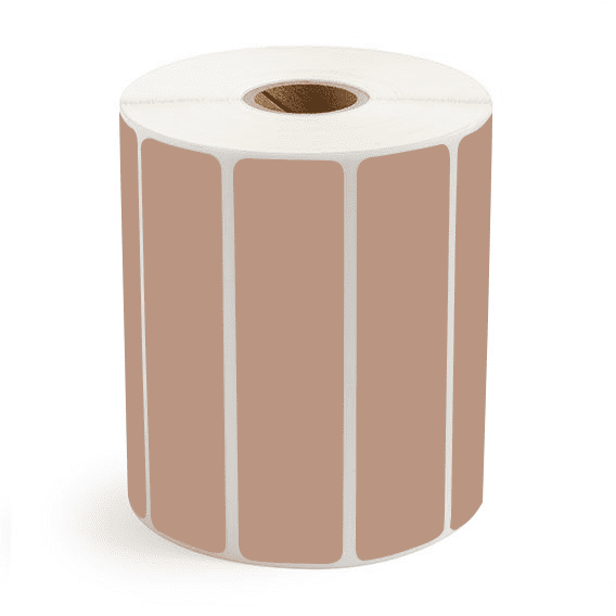 4" x 1" Brown - Direct Thermal Labels - 1" Core - Acrylic