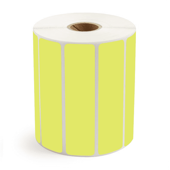 4" x 1" Chartreuse - Direct Thermal Labels - 1" Core - Freezer Grade Adhesive