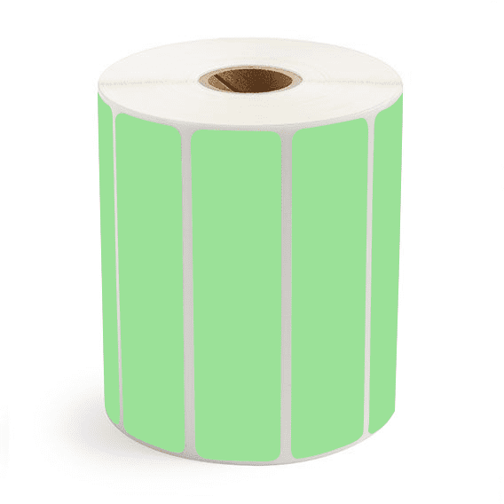 4" x 1" Fluorescent Green - Direct Thermal Labels - 1" Core - Freezer Grade Adhesive