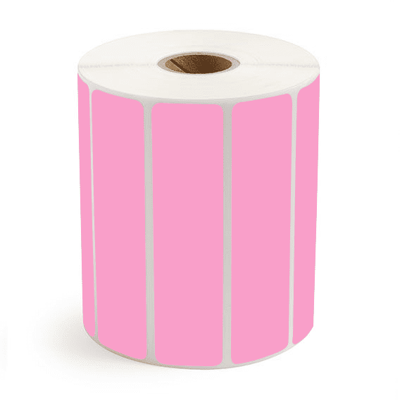 4" x 1" Hot Pink - Thermal Transfer Labels - 1" Core - Acrylic