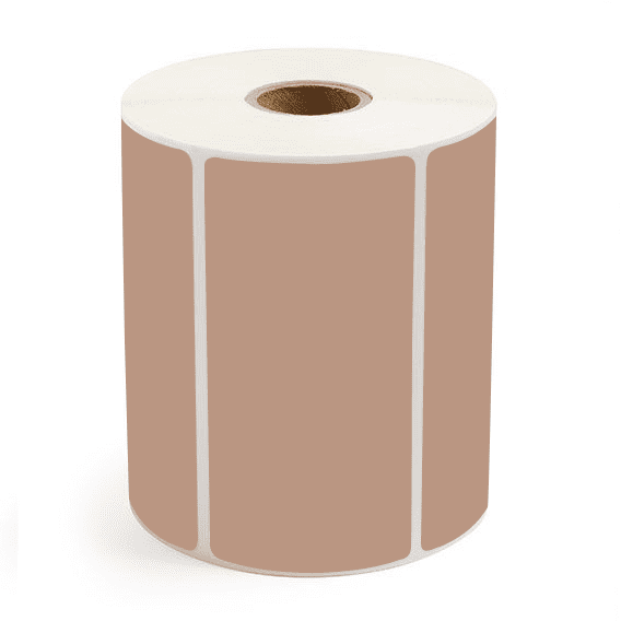 4" x 2" Brown - Thermal Transfer Labels - 1" Core - Removable Adhesive