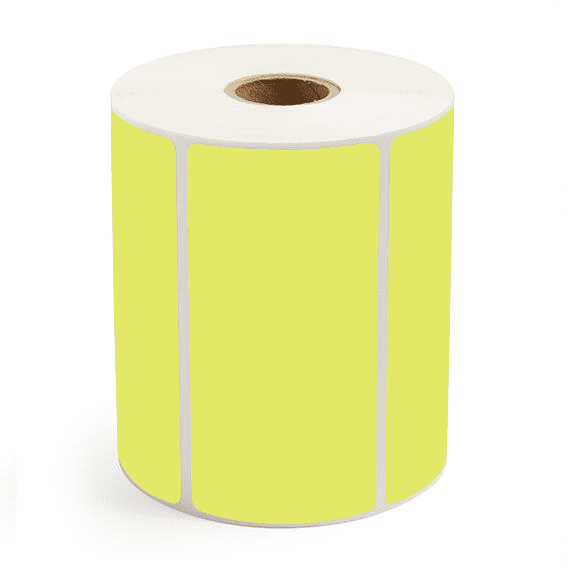 4" x 2" Chartreuse - Direct Thermal Labels - 1" Core - Freezer Grade Adhesive