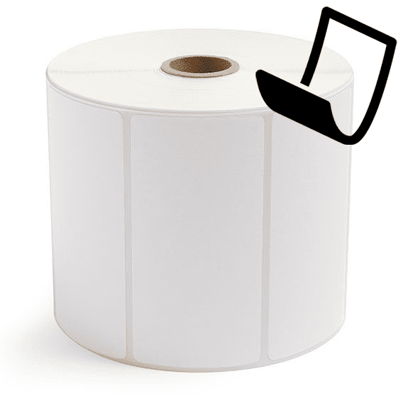 4" x 2" Blockout - Thermal Transfer Labels - 1" Core / 5" Outer Diameter - Removable Adhesive