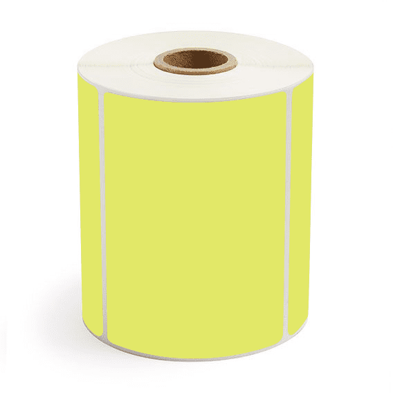 4" x 3" Chartreuse - Thermal Transfer Labels - 1" Core - Removable Adhesive