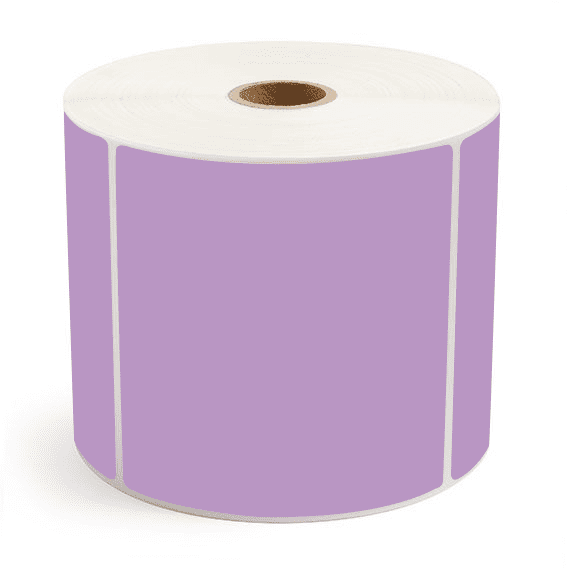 4" x 4" Grape - Thermal Transfer Labels - 1" Core / 5" Outer Diameter - Freezer Grade Adhesive