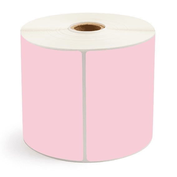 4" x 6" Pink - Thermal Transfer Labels - 1" Core / 5" Outer Diameter - Acrylic
