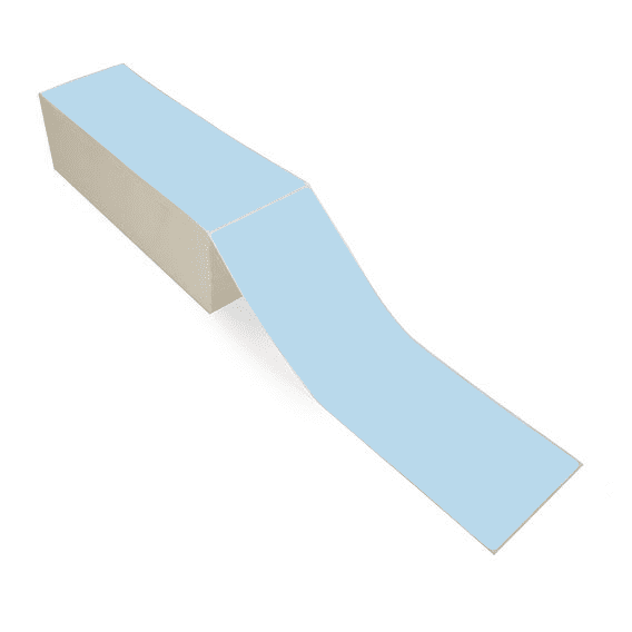 4" x 12" Blue - Thermal Transfer Labels - Fanfold