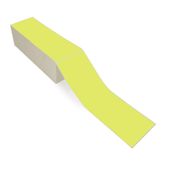 4" x 12" Chartreuse - Thermal Transfer Labels - Fanfold - Freezer Grade Adhesive