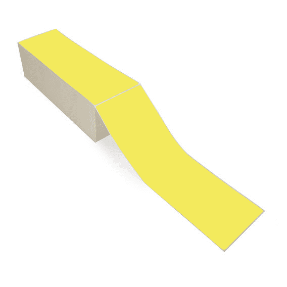 4" x 12" Yellow - Direct Thermal Labels - Fanfold