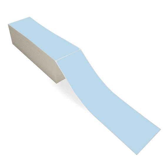 4" x 13" Blue - Thermal Transfer Labels - Fanfold - Removable Adhesive