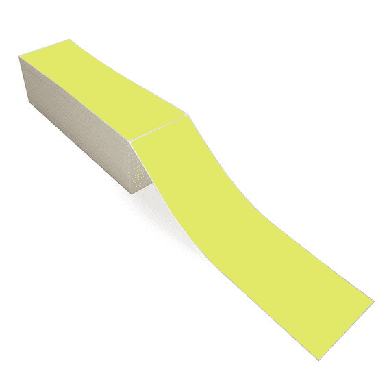 4" x 13" Chartreuse - Thermal Transfer Labels - Fanfold - Removable Adhesive