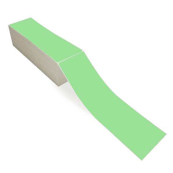4" x 13" Fluorescent Green - Direct Thermal Labels - Fanfold - Acrylic