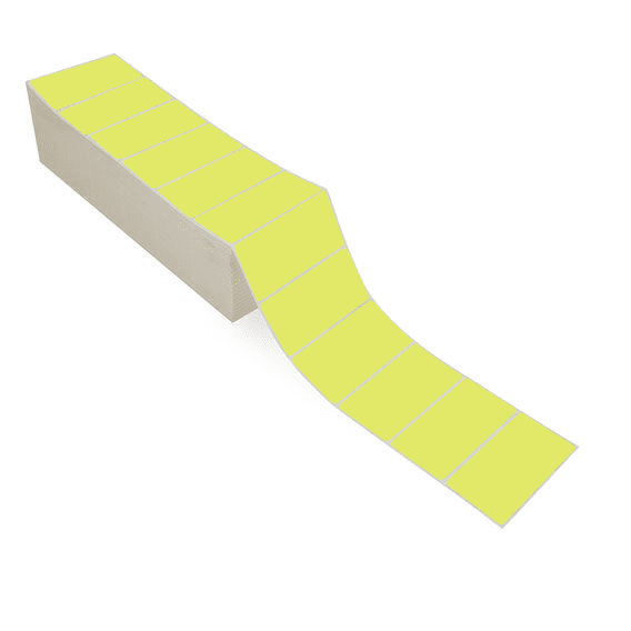 4" x 2" Chartreuse - Thermal Transfer Labels - Fanfold - Freezer Grade Adhesive