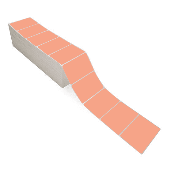 4" x 2.5" Fluorescent Orange - Direct Thermal Labels - Fanfold - Acrylic