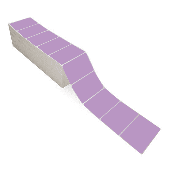 4" x 2.5" Grape - Thermal Transfer Labels - Fanfold - Freezer Grade Adhesive