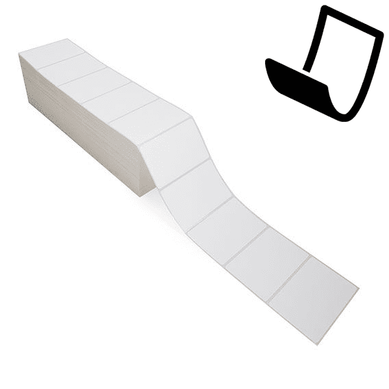 4" x 2.5" Blockout - Thermal Transfer Labels - Fanfold - Removable Adhesive