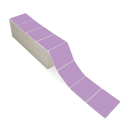 4" x 3" Grape - Thermal Transfer Labels - Fanfold - Freezer Grade Adhesive