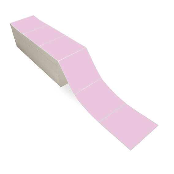 4" x 4" Purple - Thermal Transfer Labels - Fanfold - Removable Adhesive