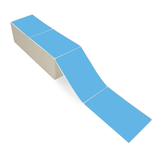 4" x 6" Dark Blue - Thermal Transfer Labels - Fanfold - Freezer Grade Adhesive