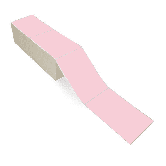 4" x 6" Pink - Thermal Transfer Labels - Fanfold - Freezer Grade Adhesive