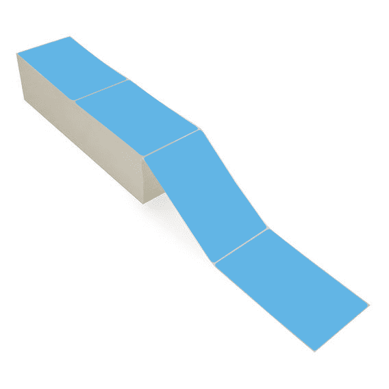 4" x 6.5" Dark Blue - Thermal Transfer Labels - Fanfold - Acrylic