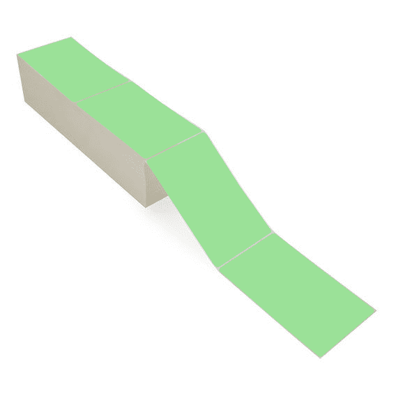 4" x 6.5" Fluorescent Green - Thermal Transfer Labels - Fanfold