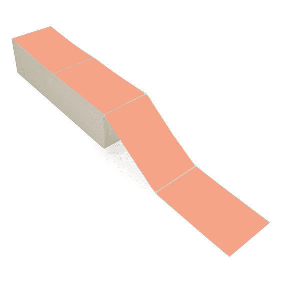 4" x 6.5" Fluorescent Orange - Direct Thermal Labels - Fanfold - Acrylic