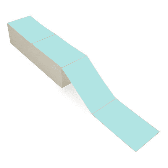 4" x 6.5" Green - Direct Thermal Labels - Fanfold - Acrylic