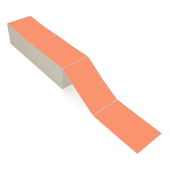 4" x 6.5" Orange - Direct Thermal Labels - Fanfold - Removable Adhesive