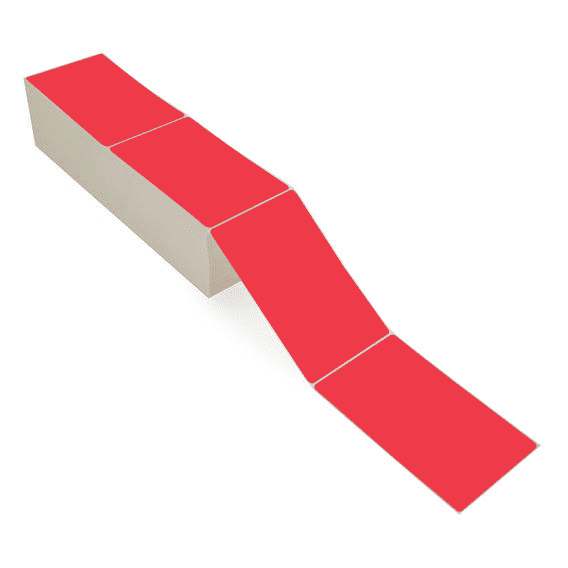 4" x 6.5" Red - Direct Thermal Labels - Fanfold