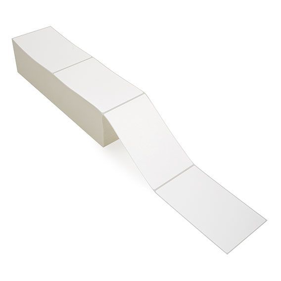 4" x 6.5" White - Thermal Transfer Labels - Fanfold - Acrylic