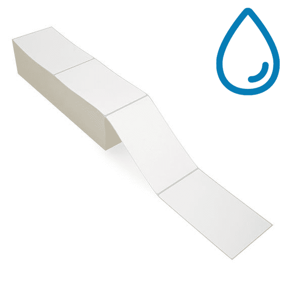 4" x 6.5" Polypropylene - Direct Thermal Labels - Fanfold - Acrylic