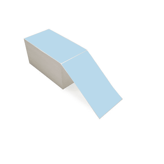 4" x 7" Blue - Thermal Transfer Labels - Fanfold - Acrylic