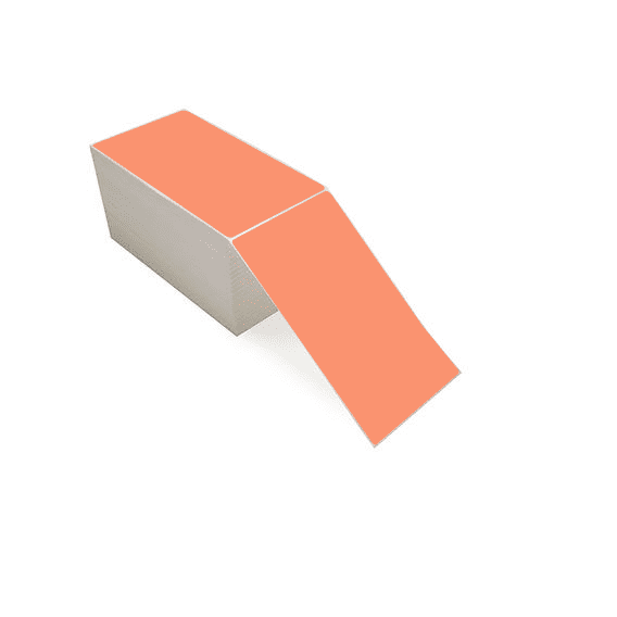 4" x 7" Orange - Direct Thermal Labels - Fanfold