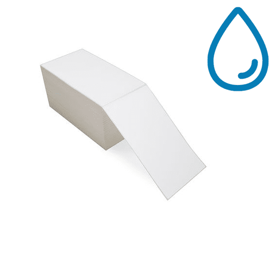 4" x 7" Polypropylene - Thermal Transfer Labels - Fanfold - Freezer Grade Adhesive